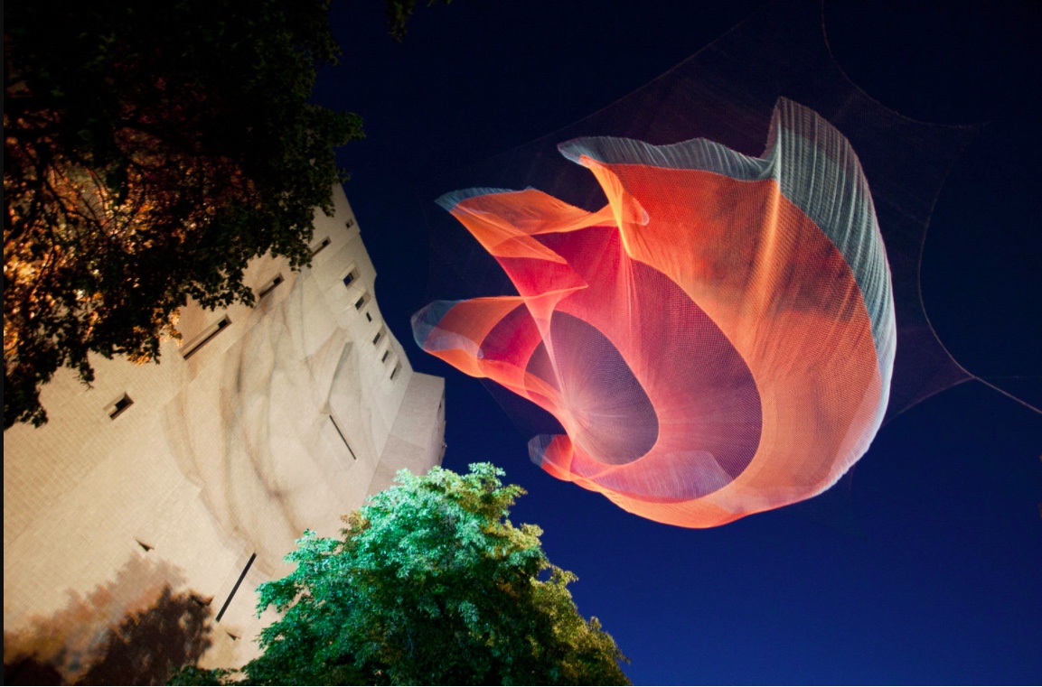 A sculpture created by artist Janet Echelman