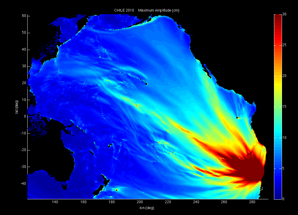 Sculptural heatmap of Chile's 2010 earthquake